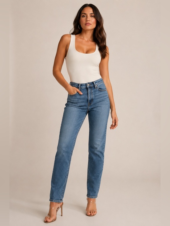 Good American Denim - Good American Good Classic Straight Jeans Light Wash Size 6/28